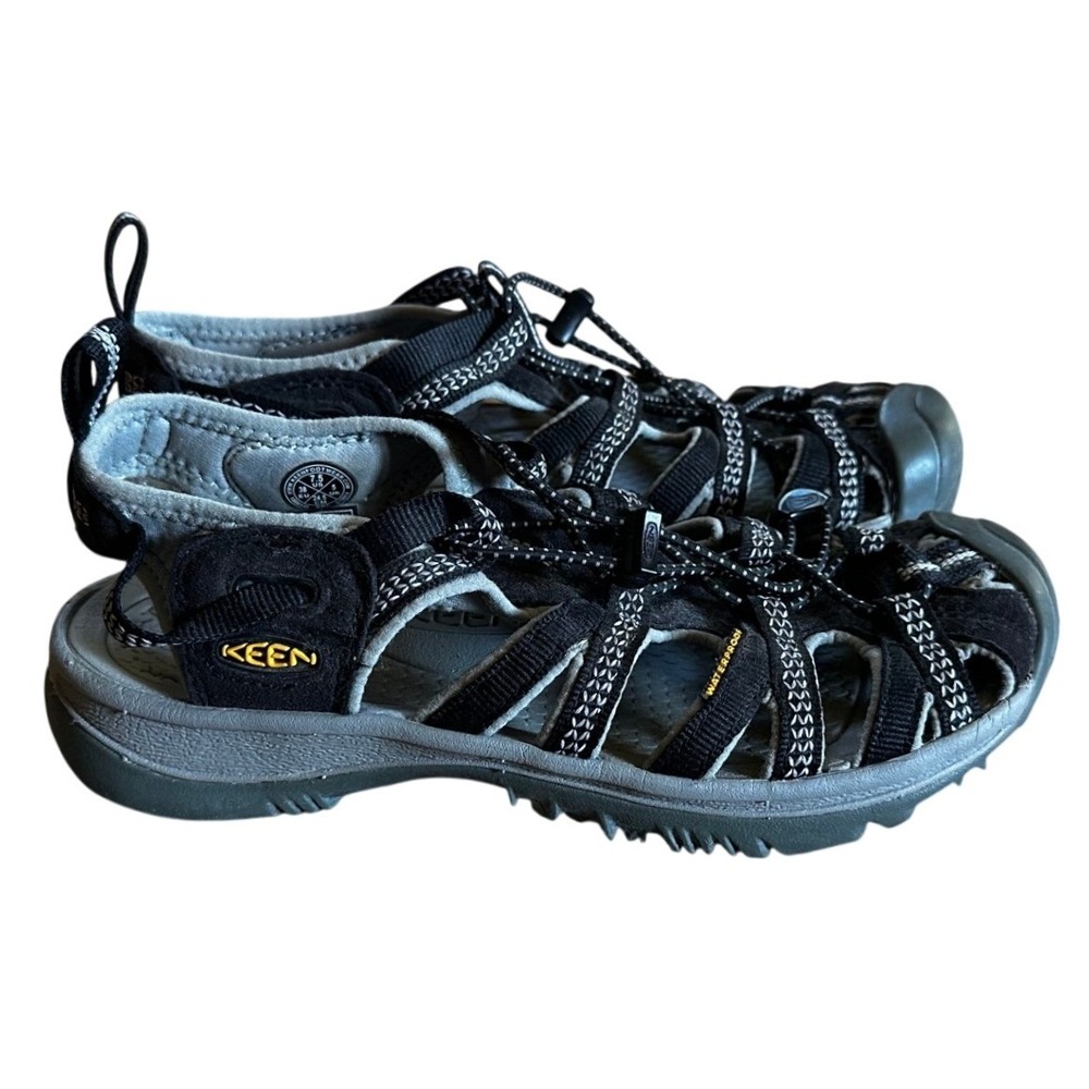 KEEN Black Gray Whisper Waterproof Hiking Sport Sandals Womens 7.5